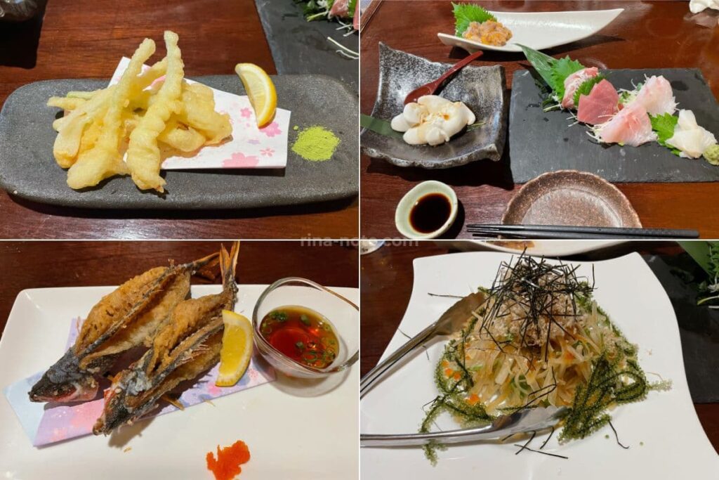 宮古島の居酒屋志堅原で注文した料理4品の写真