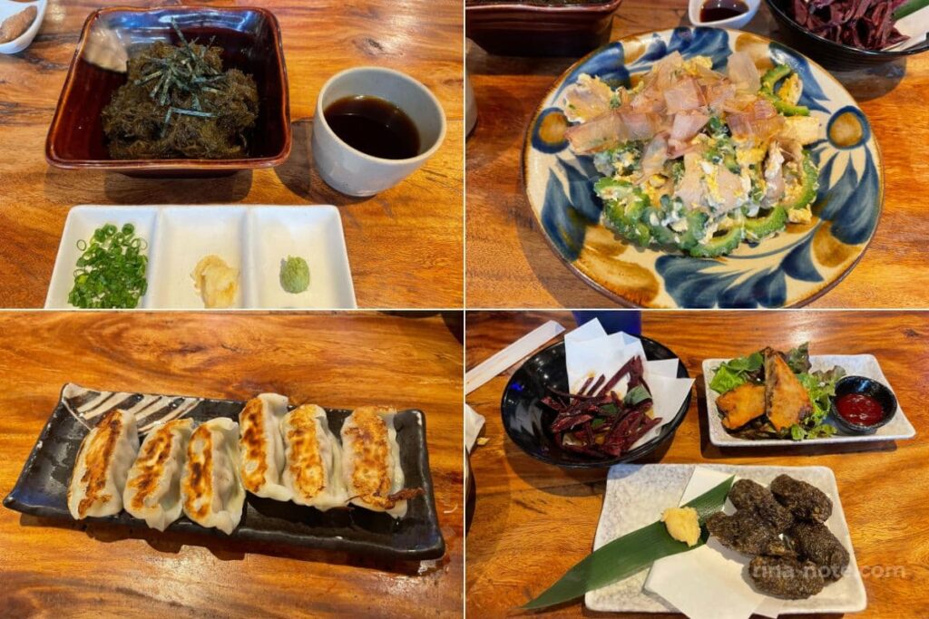 宮古島の居酒屋うさぎやで注文した料理4品の写真