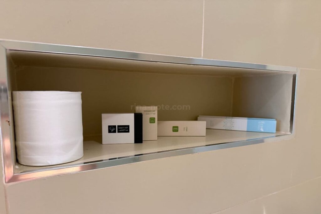 Ramee Dream Hotelの客室アメニティ（歯ブラシ・シャワーキャップなど）