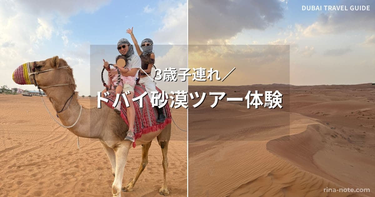 ドバイ砂漠ツアー体験（デザートサファリ・ラクダ体験）