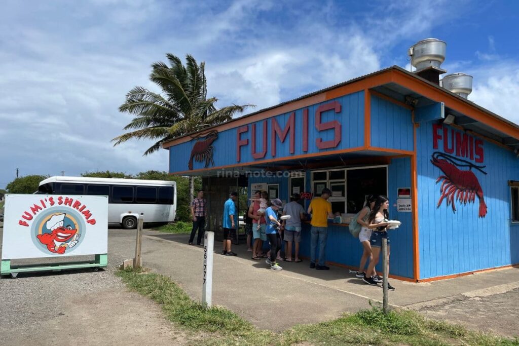 フミズシュリンプトラック ノースショアのガーリックシュリンプ店