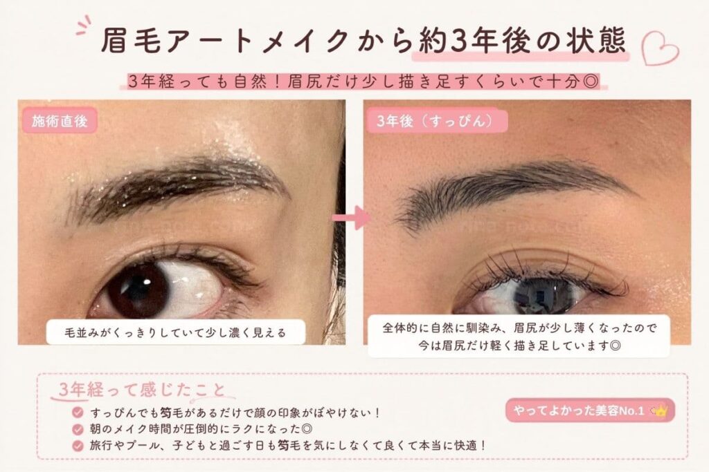 眉毛アートメイク3年後の自然な眉毛
